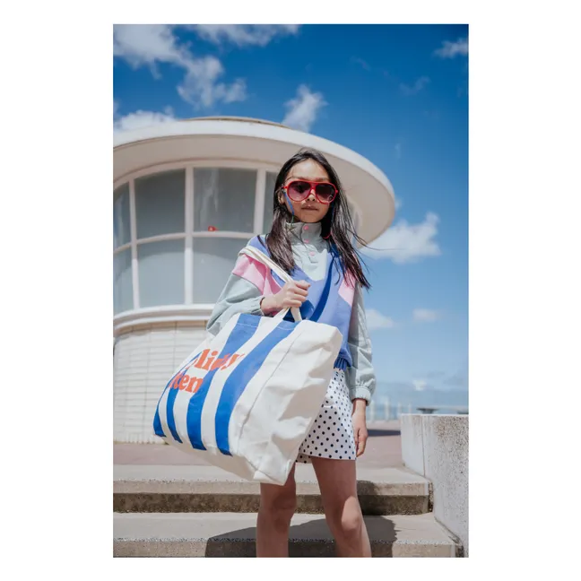Colour Block Organic Cotton Sweater | Blue
