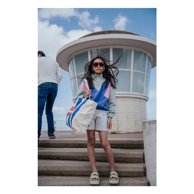 Pull Colour Block Coton Bio | Bleu