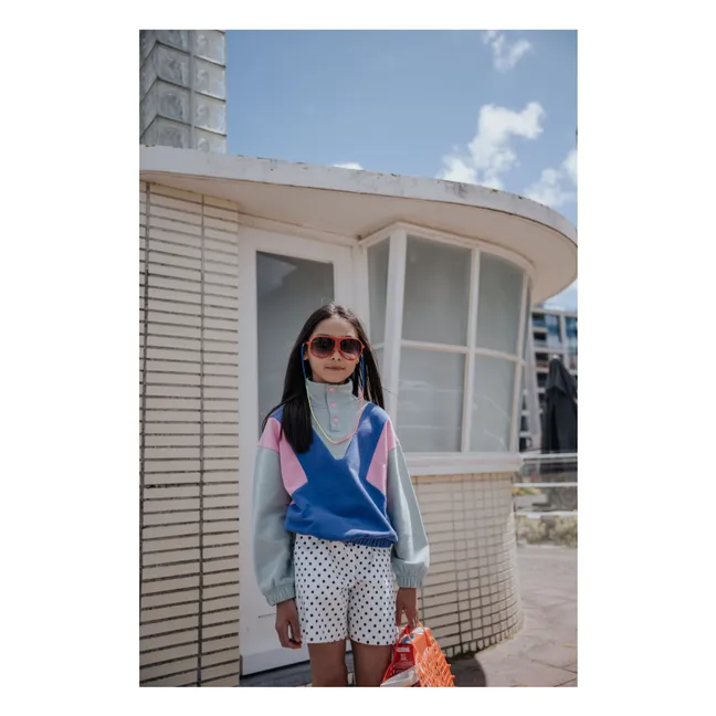 Colour Block Organic Cotton Sweater | Blue