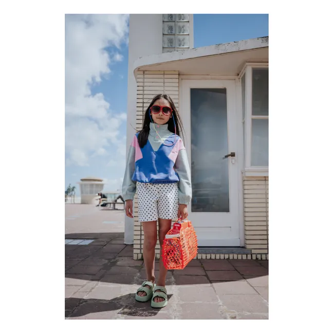 Colour Block Organic Cotton Sweater | Blue