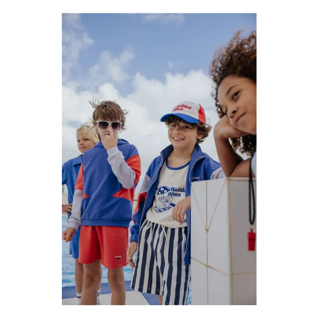 Organic cotton drawstring logo shorts | Red