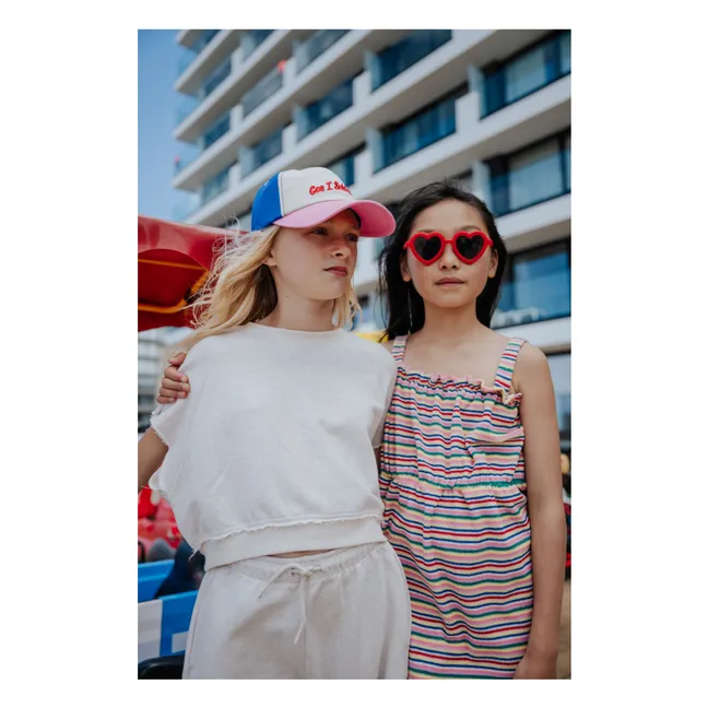 Terry striped dress | Pink