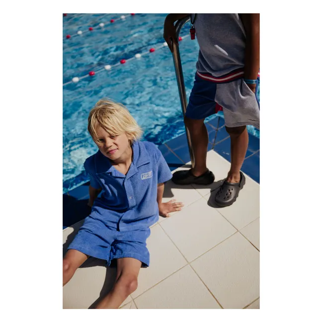 Frottee-Reisehemd | Blau