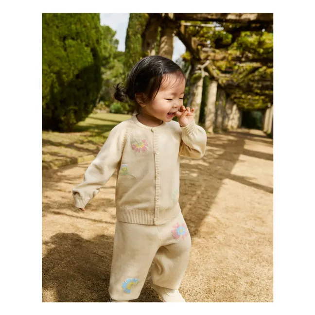 Jogger Maille Sol Fleur Coton Bio | Crème