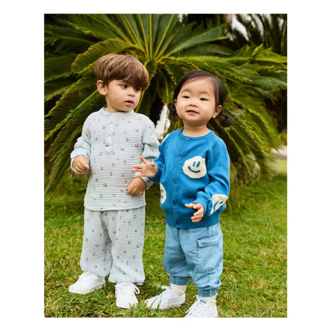Kurta Enoz Gaze aus Bio-Baumwolle | Blassblau