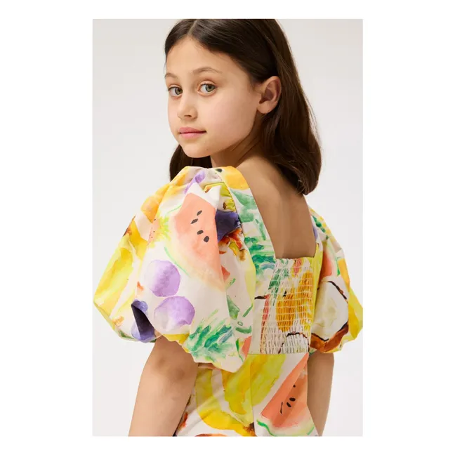Vestido Cissy Fruit Salad Algodón orgánico | Crema