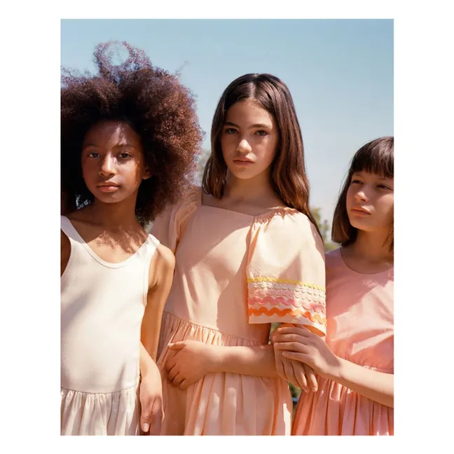 Robe Clotilde Coton Bio | Rose pêche