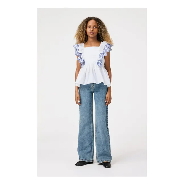 Top de algodón orgánico Rosamond | Blanco