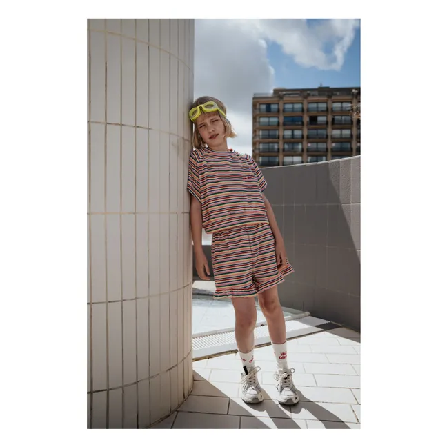Short Rayé Eponge | Rose
