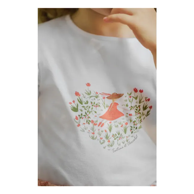 Maglietta con fiori | Bianco