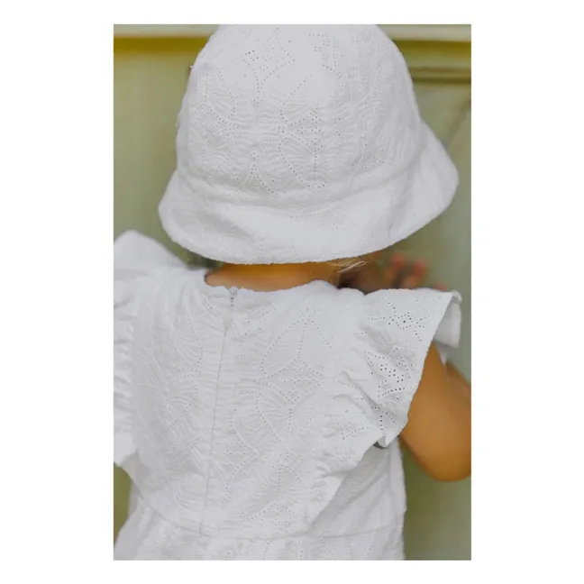 Openwork hat | White