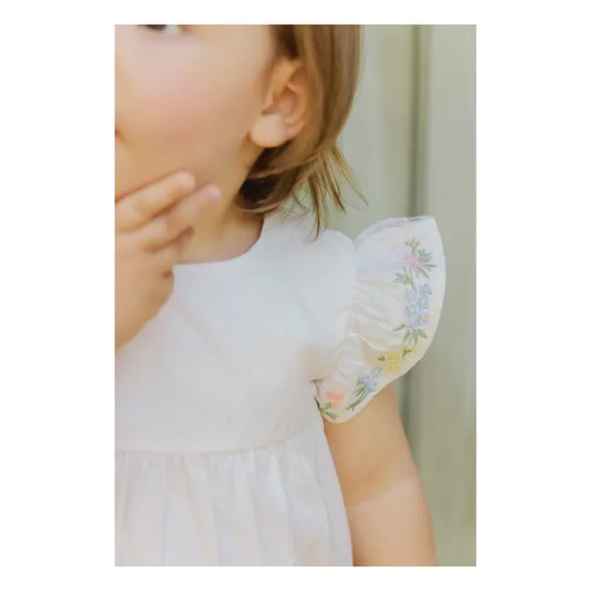 Set aus Bluse und besticktem Bloomer | Weiß