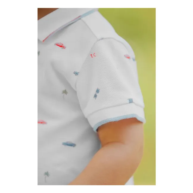 Combishort Motif Voiture | Blanc