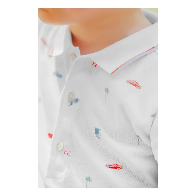 Combishort Motif Voiture | Blanc