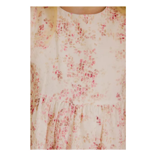 Flower Ruffle Dress | Ecru