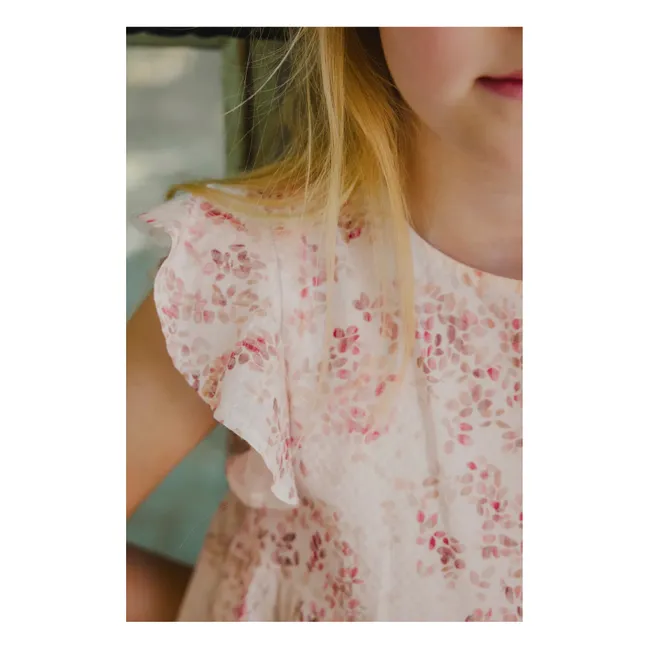Flower Ruffle Dress | Ecru