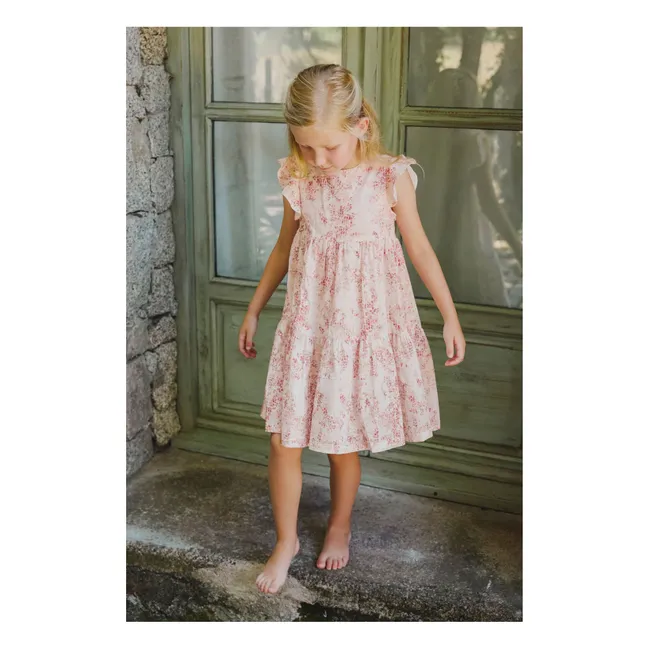 Flower Ruffle Dress | Ecru