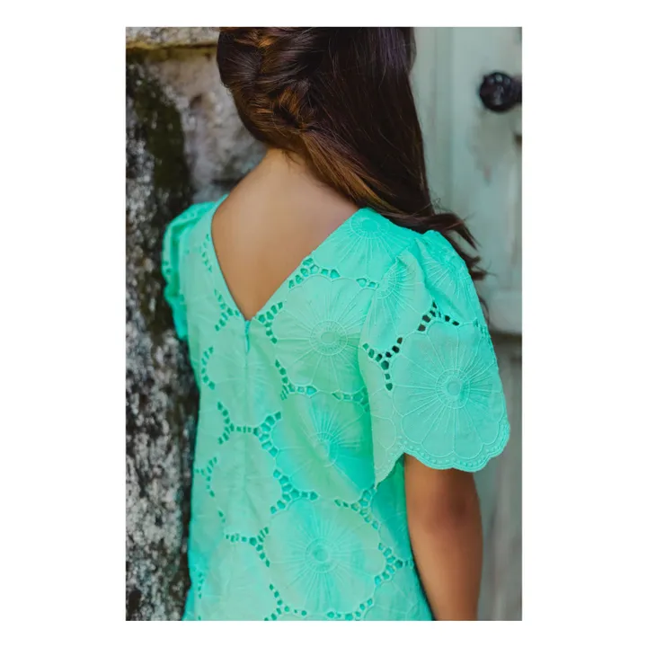 Robe Camomille Volants | Turquoise- Image produit n°5