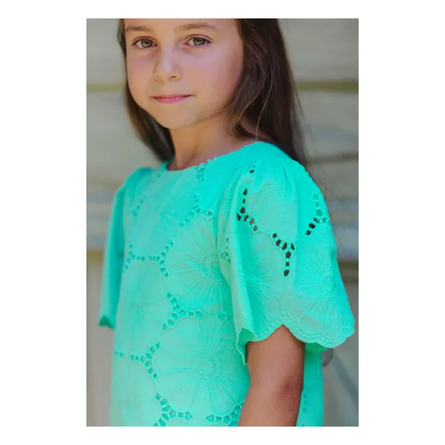Robe Camomille Volants | Turquoise