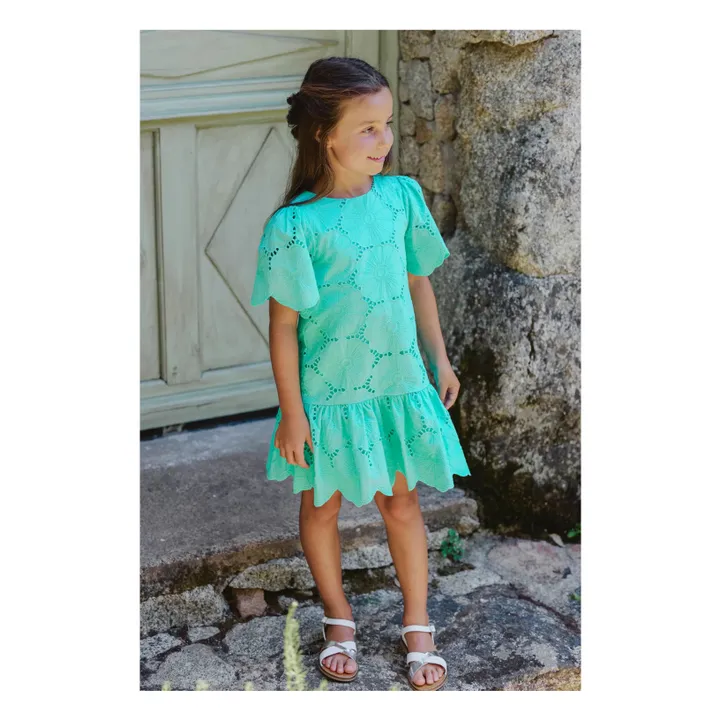 Robe Camomille Volants | Turquoise- Image produit n°1
