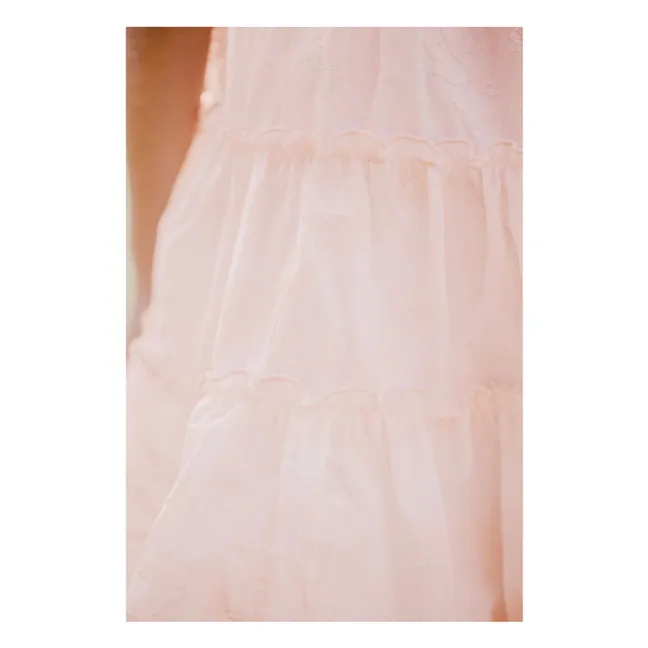 Long ruffled dress | Pink