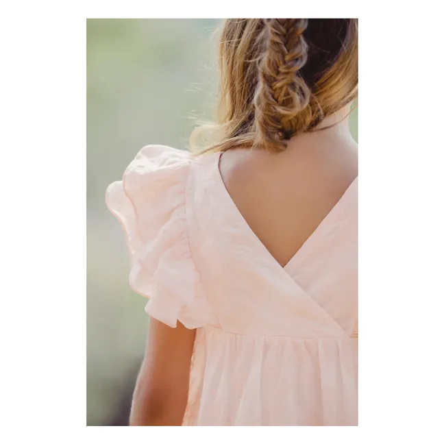 Long ruffled dress | Pink