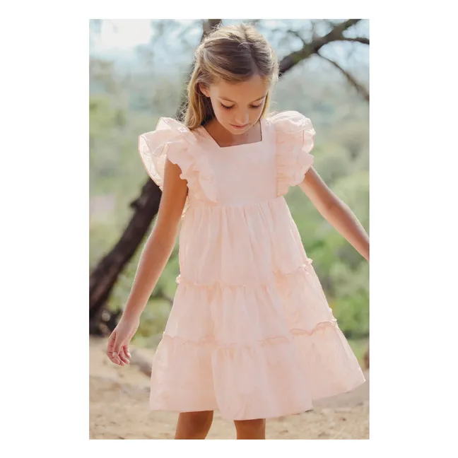 Long ruffled dress | Pink