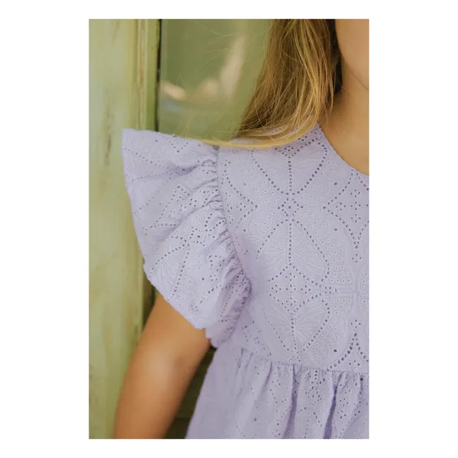 Robe Courte Ajourée | 	Lilas