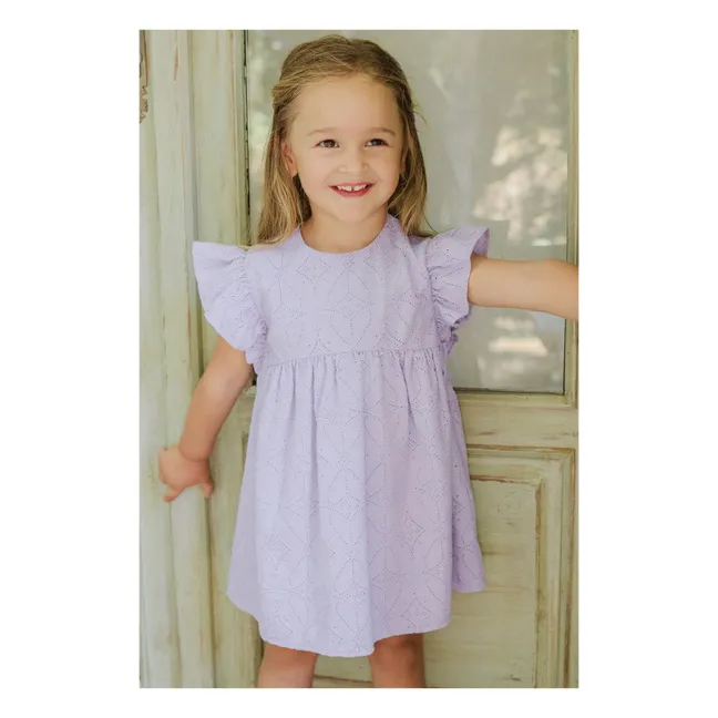 Robe Courte Ajourée | 	Lilas