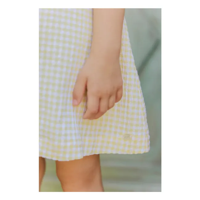 Vichy-Kleid | Blasses Gelb
