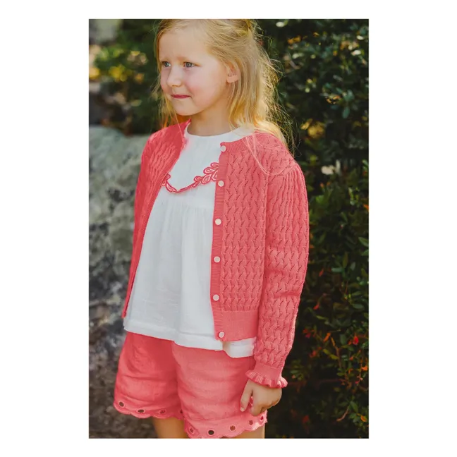 Knitted Cardigan | Coral