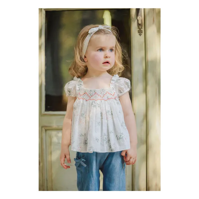 Camicetta smocked | Bianco