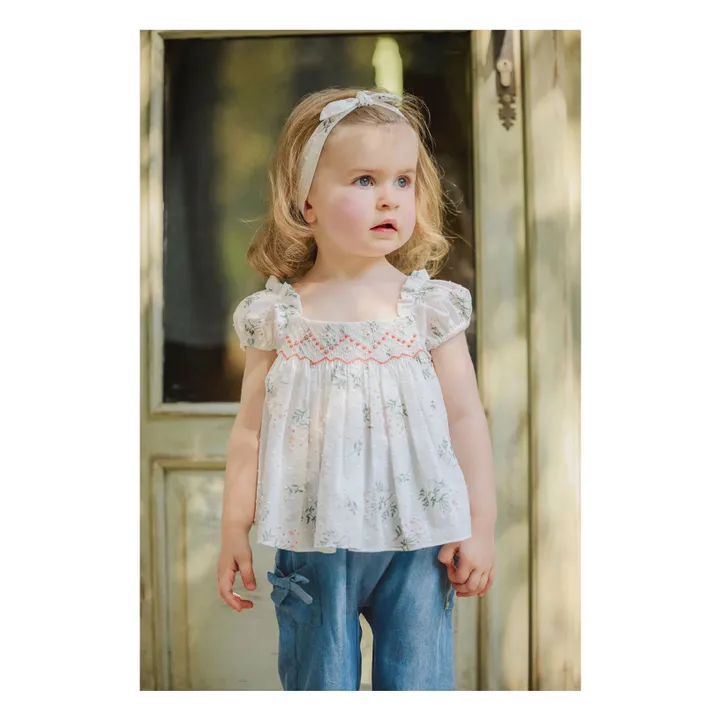 Smocked blouse | White- Product image n°1