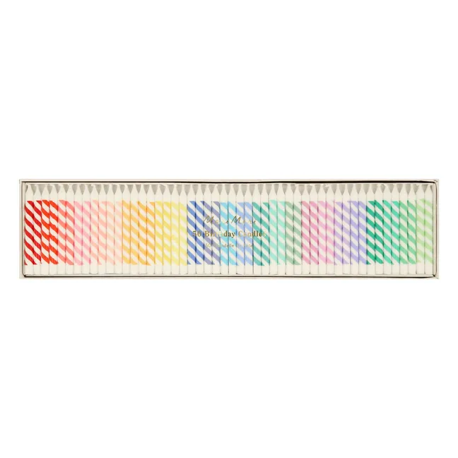 Candele di compleanno a righe - Set di 50