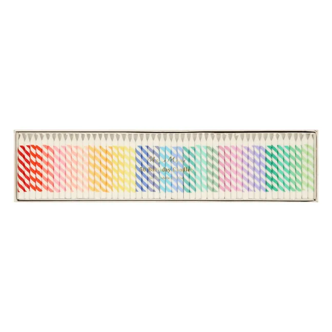 Striped birthday candles - Set of 50