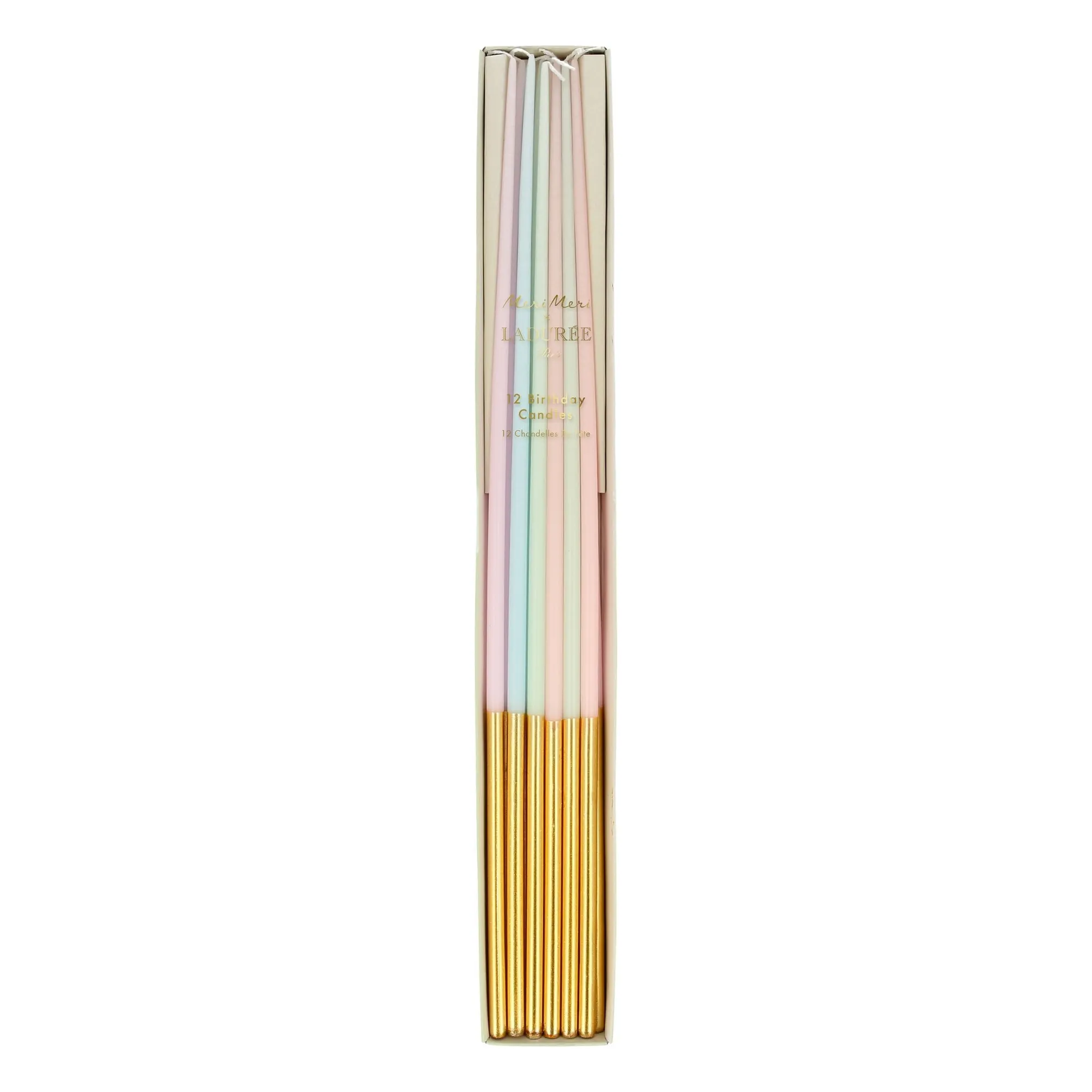 Meri Meri Multicoloured Large Birthday Candles - X Ladurée - Set Of 12