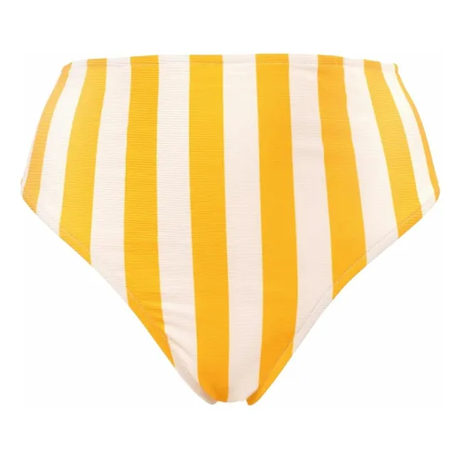 Bas de Maillot Taille Haute Positano Fibres Recyclées | Jaune