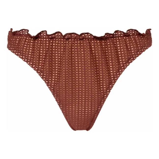 Bas de Maillot Rosie Crochet Fibres Recyclées | Marron