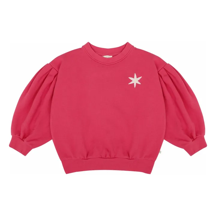 Sweatshirt mit Puffärmeln aus Bio-Baumwolle | Rosa- Produktbild Nr. 0
