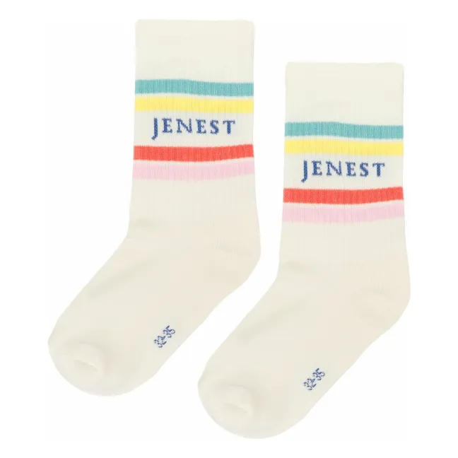 Socken Streifen Bio-Baumwolle | Weiß