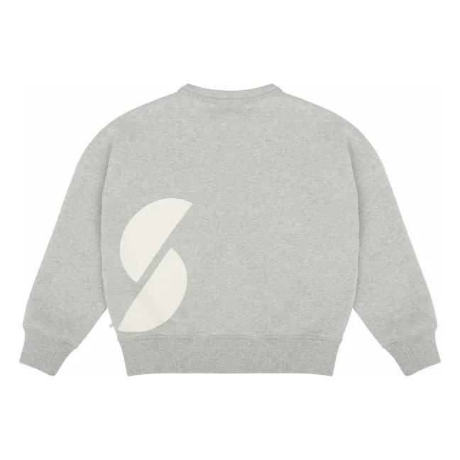 Felpa con scudetto in cotone biologico | Grigio