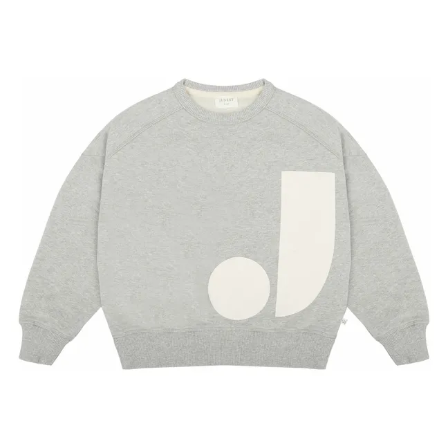 Felpa con scudetto in cotone biologico | Grigio