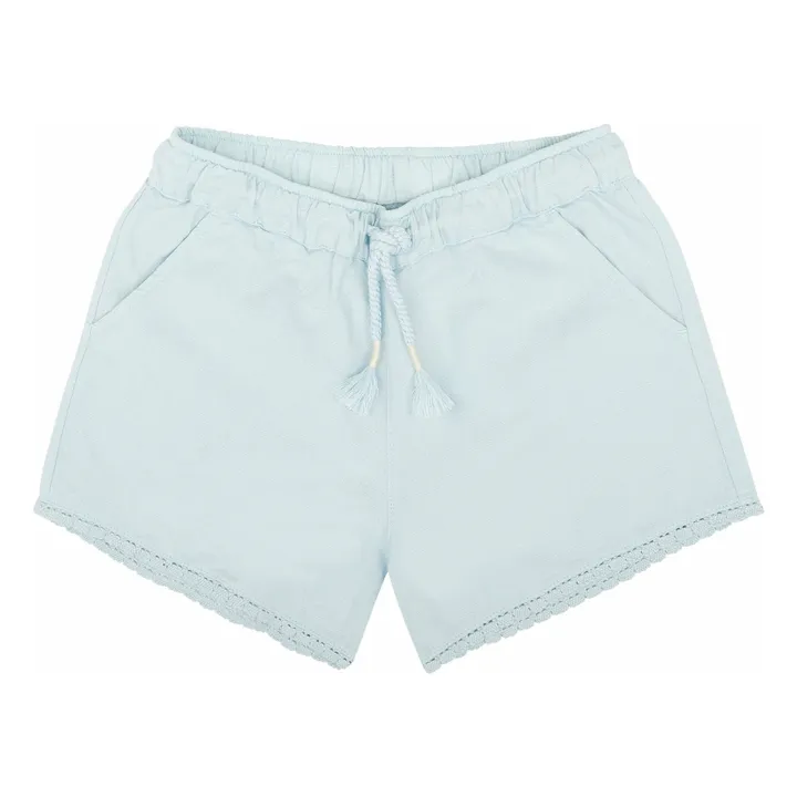 Pantaloncini in cotone biologico Mimi | Azzurro- Immagine del prodotto n°0