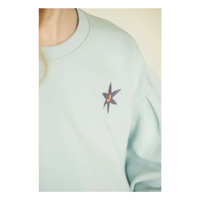 Sweat Manches Bouffantes Coton Bio | Bleu