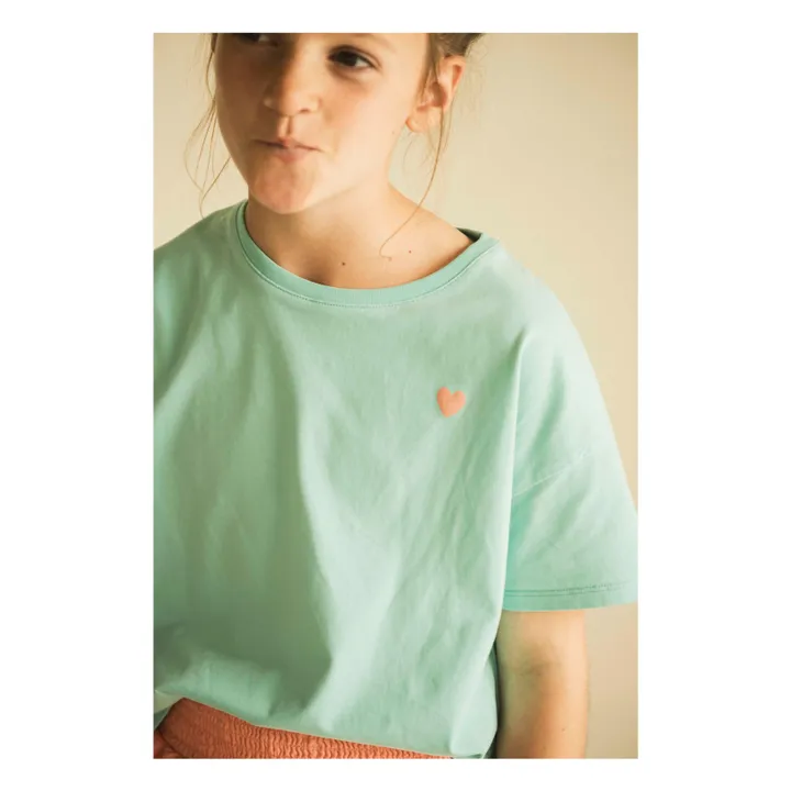 Livia organic cotton T-shirt | Turquoise- Product image n°2
