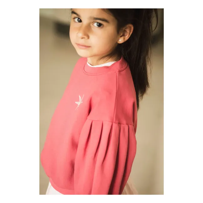 Top in cotone organico con maniche a sbuffo | Rosa