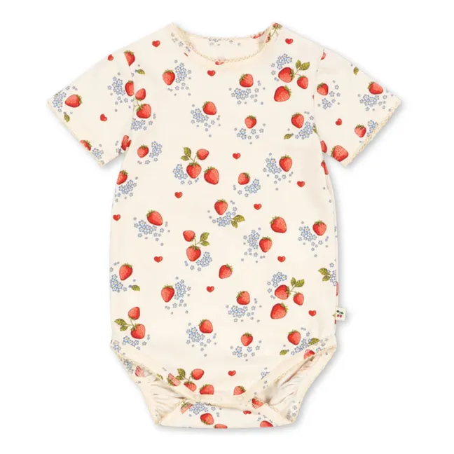 Body a maniche corte in cotone organico Basic | Ecru