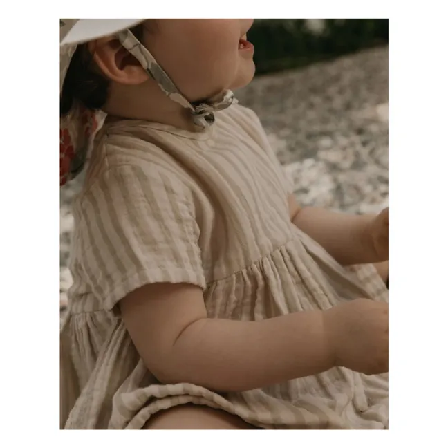 Vestido de rayas Pebble | Beige