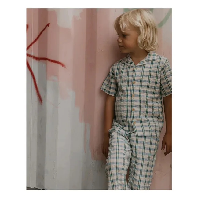 Camisa en relieve Mar Carreaux | Azul