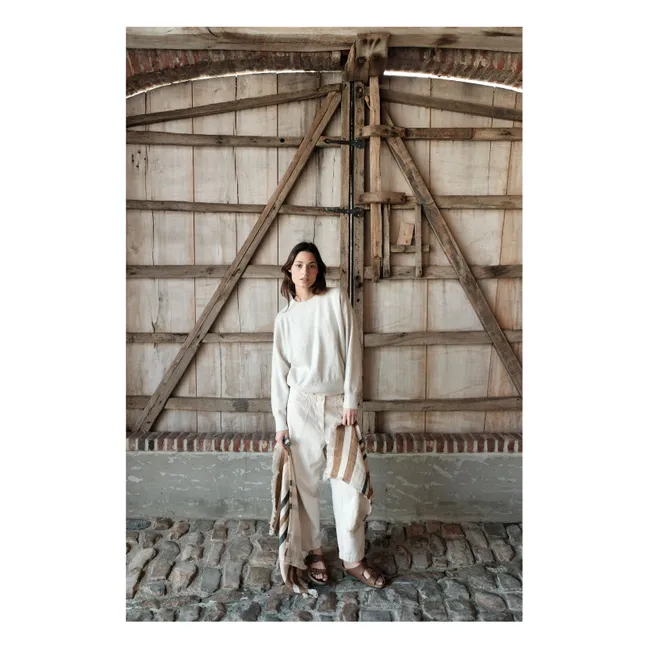 Drap de plage Dakota Stripe | Ecru